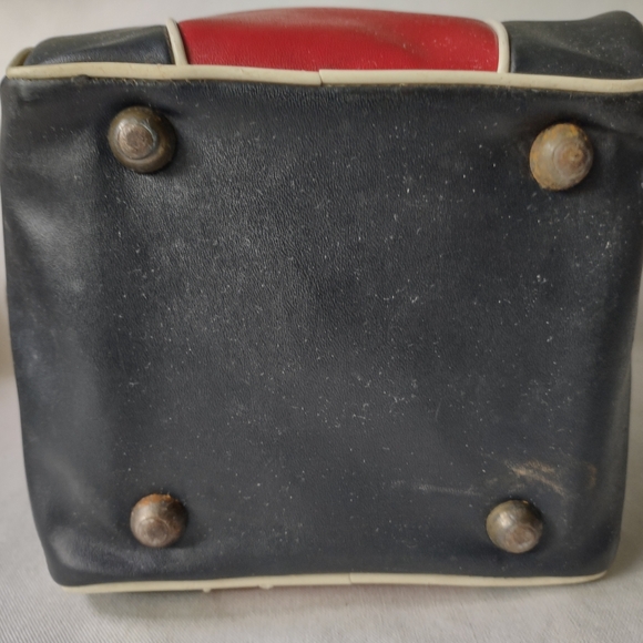 Vintage Clark "Naugahyde" Red Black Bowling Ball Bag Mid Century Chicago Retro - Picture 8 of 13